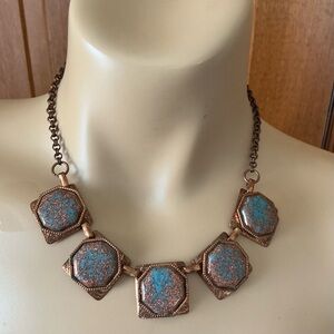 Copper and Turquoise Statement Necklace